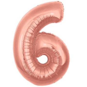 Oaktree 30inch Number 6 Rose Gold - Foil Balloons